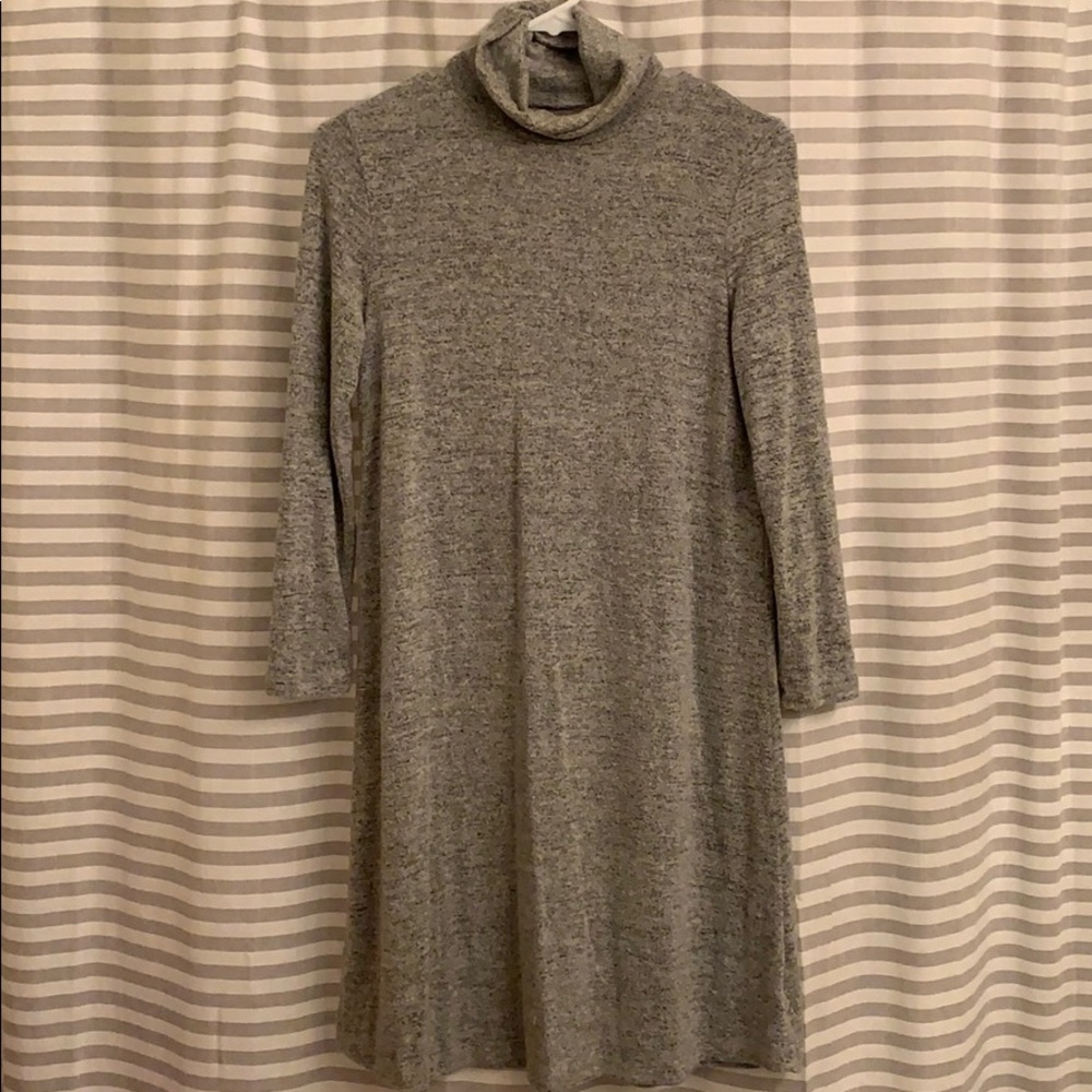 3/4 Length Sleeve Turtle Neck Sweater Dress
